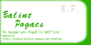 balint pogacs business card